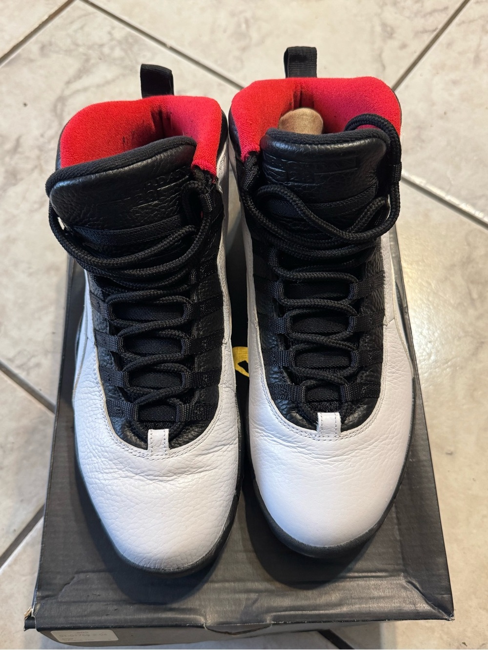 Jordan Retro 10 Men's White Black and Red High-Top Sneakers